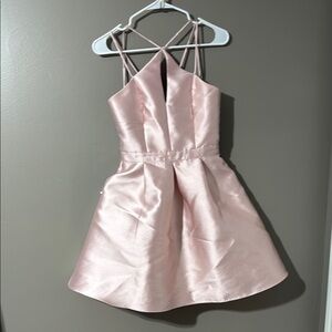 Minuet Petite Pink Halter A-Line Dress
